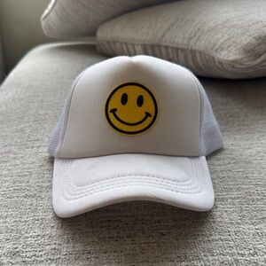 White Smiley Face Cap